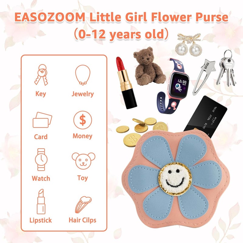 Easozoom Daisy Flower Tiny Small Purse Crossbody Shoulder Bag for Toddler Teen Girls 2 3 4 5 6 7 8 Year Old Kids Baby Gift - Image 4